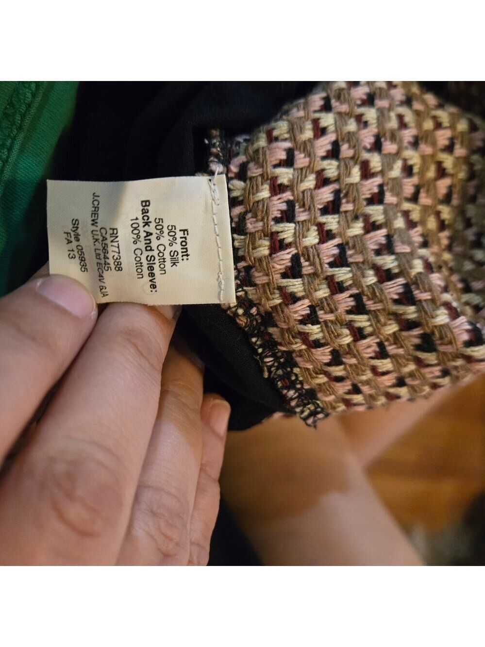 J.Crew Silk Blend Tweed Front Tee Medium Preppy Quiet Luxury - Picture 6 of 9